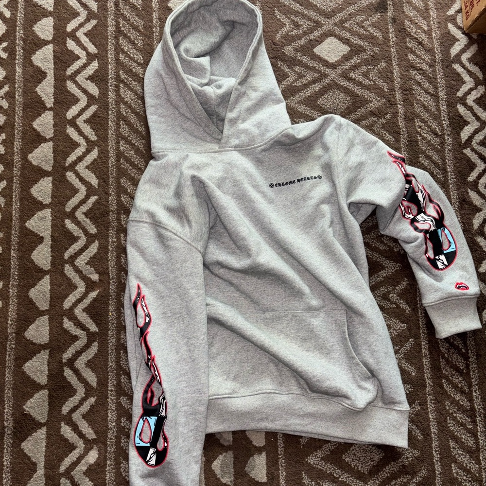 Chrome Hearts Gray Hoodie with Red